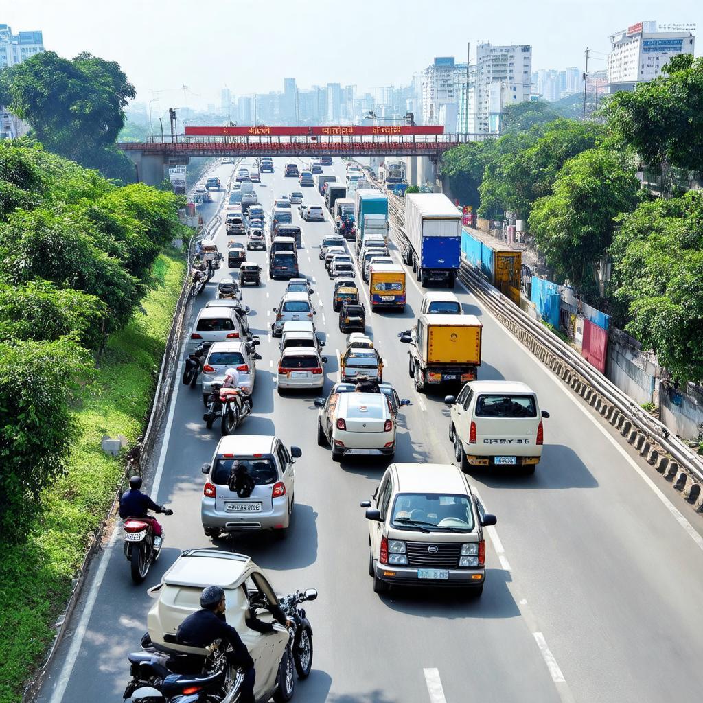 Canh giao thong nhon nhip tren Quoc lo 22 khu vuc Cong Chao Tay Ninh